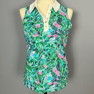 NWT - LILLY PULITZER LUXLETIC Imara Polo Blue Horizon Par Section